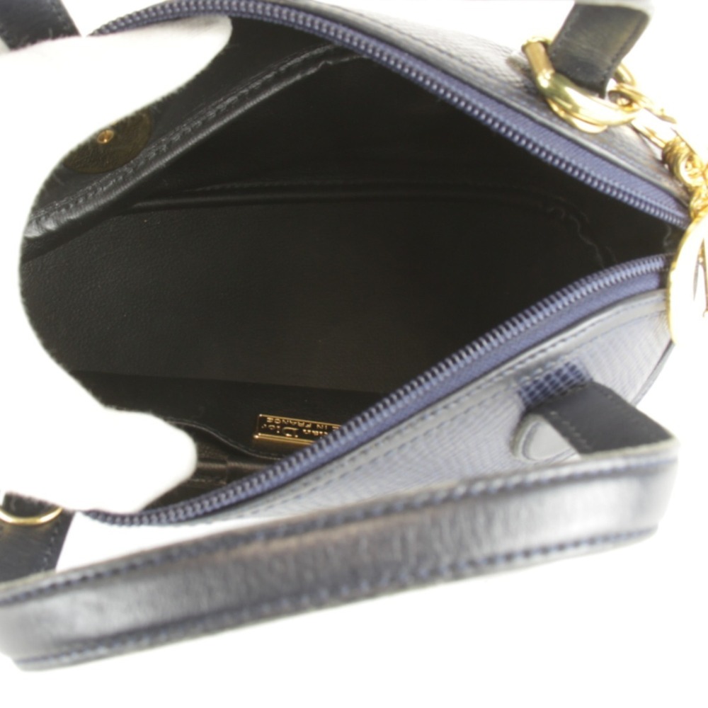 Christian Dior 2-way Mini Shoulder Bag, Leather, Navy, Women's - Picture 8 of 12